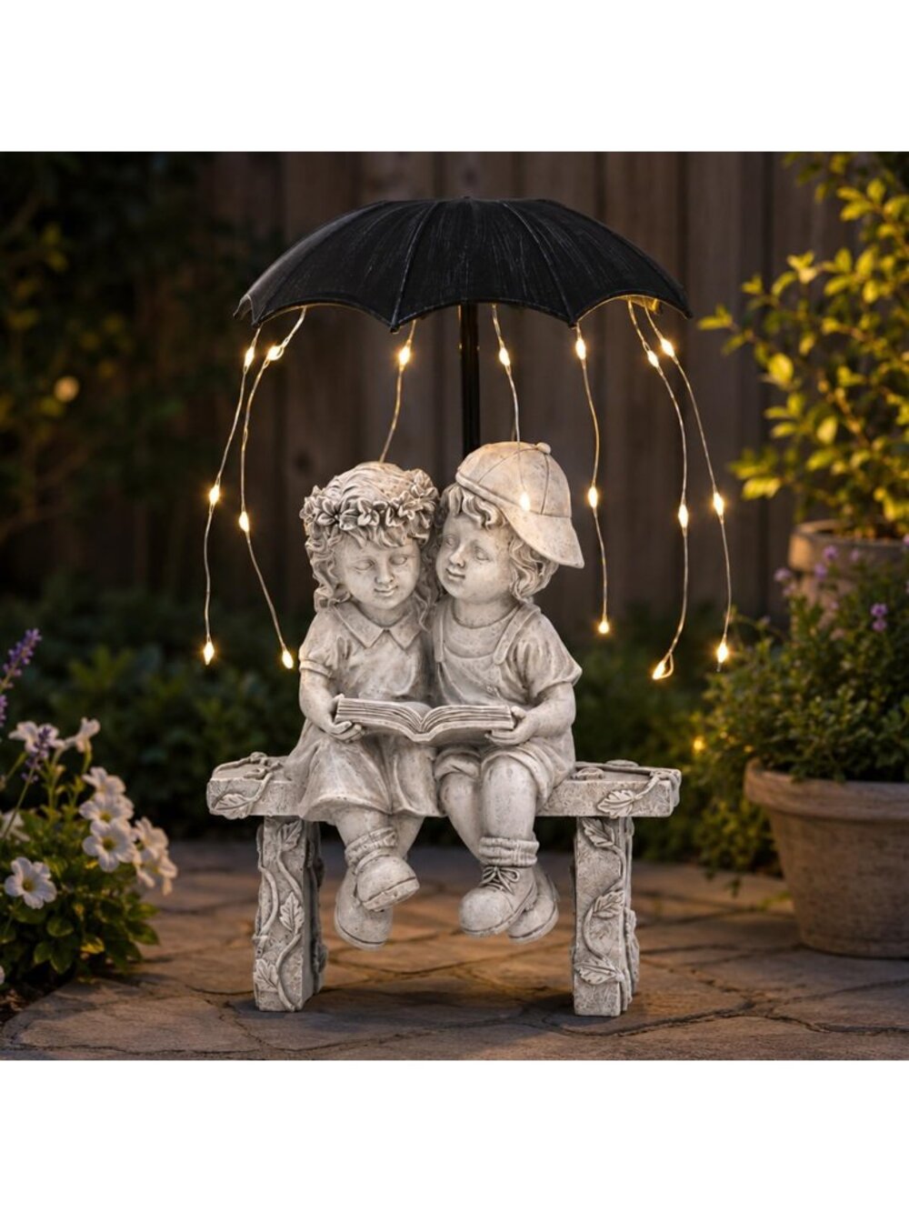 Solar Angel Statue Garden Decor - Waterproof Outdoor LED Light Patio Ornament
